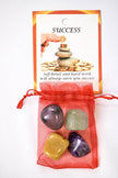 Success Crystal Tumble Healing Bag (Green Aventurine, Golden Quartz, Gray Agate + Amethyst)