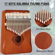 🎶✨ 17 Key Thumb Piano – Portable Finger Piano Retro Style with Tuning Hammer and Black Storage Bag! 🎵 - Vibrational