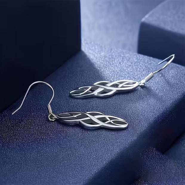 Celtic Knot Design Pendant Earrings – Elegant Minimalist Style (Daily Casual Wear) – .9"