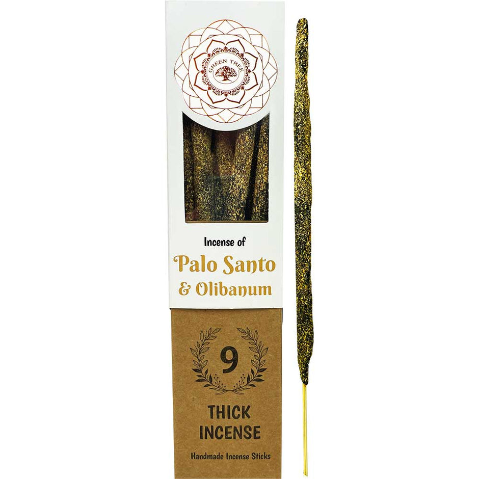 Green Tree Botanical Incense – Palo Santo & Olibanum (9 Thick Sticks)