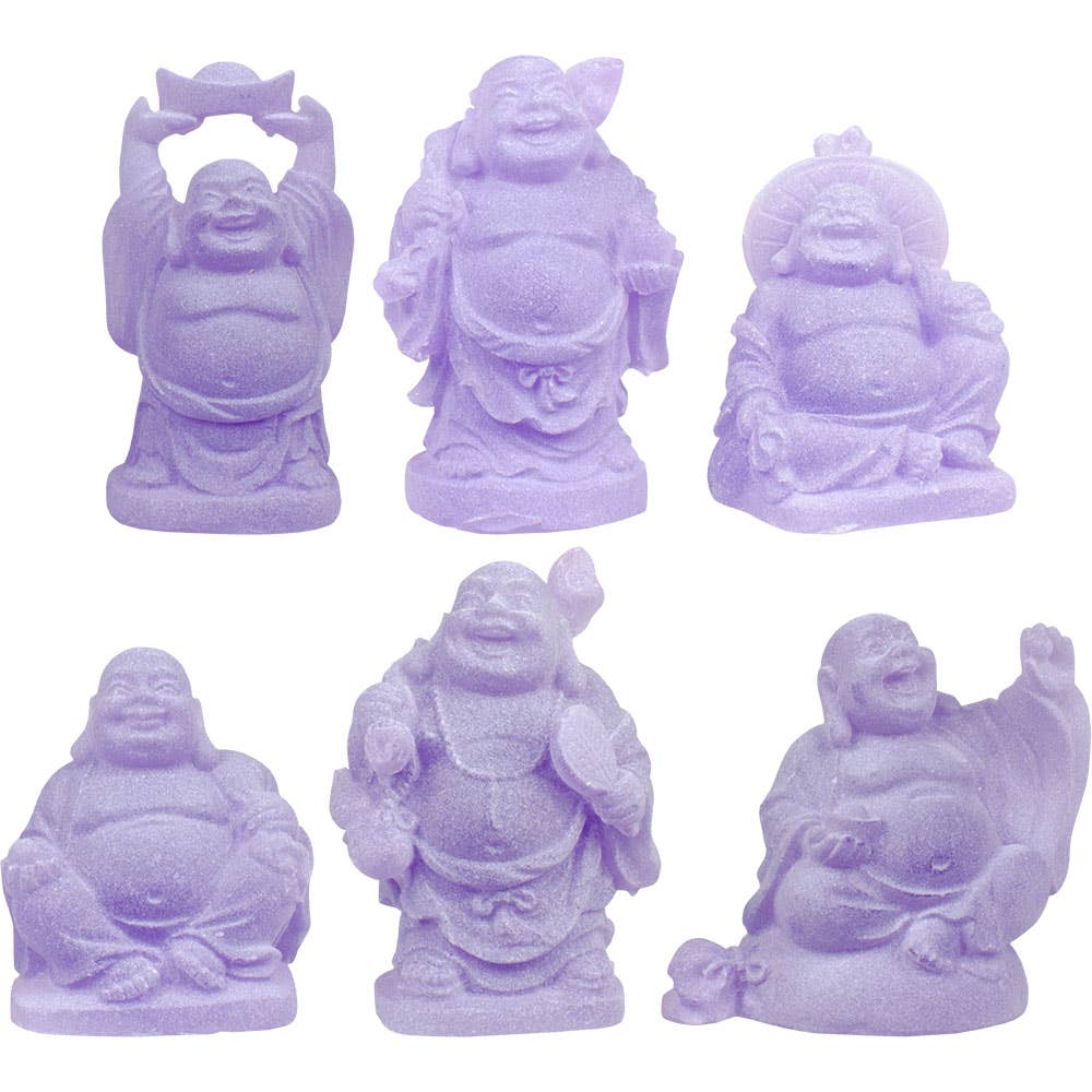 Frosted Acrylic Feng Shui Figurine – 1-inch Buddha (Purple) (Set of 6)