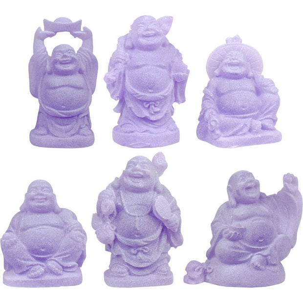 Frosted Acrylic Feng Shui Figurine – 1-inch Buddha (Purple) (Set of 6)