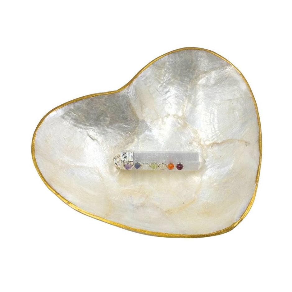 Shell Heart Trinket Holder (Iridescent Natural Shell)