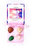Love Crystal Tumble Healing Bag (Rose Quartz, Green Onyx, Moonstone + Red Jasper)