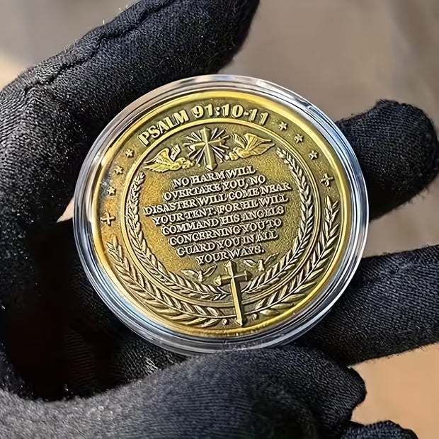 Archangel Michael Protects Us with The Challenge Coin – Psalm 91:10–11 (1.57")