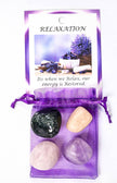 Relaxation Crystal Tumble Healing Bag (Amethyst, Rose Quartz, Moss Agate + Moonstone)