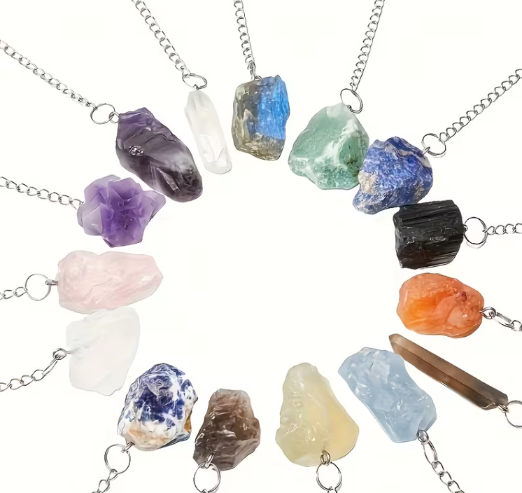Crystal-Ended Tea Steeper (Silvery Tea Strainer) — Intuitively Chosen Natural Crystal