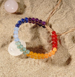 Seven Chakra Yoga Cat’s Eye Stone Bracelet / Anklet (Adjustable Slide Closure)