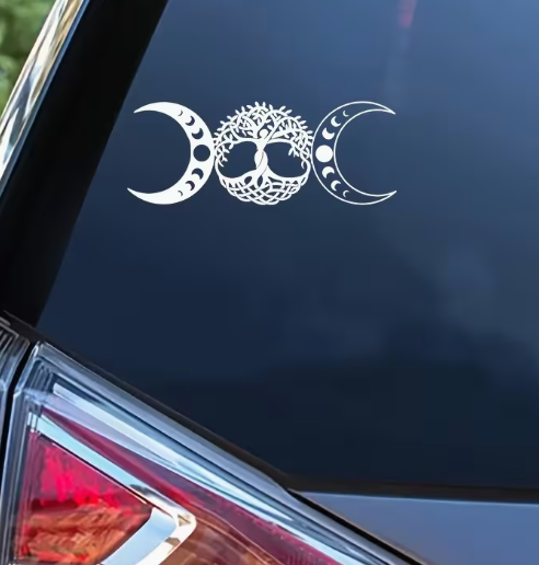 Triple Goddess Car Decal (Black) — 3.4” H x 9” L
