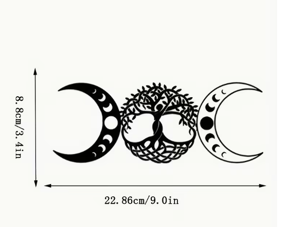 Triple Goddess Car Decal (Black) — 3.4” H x 9” L