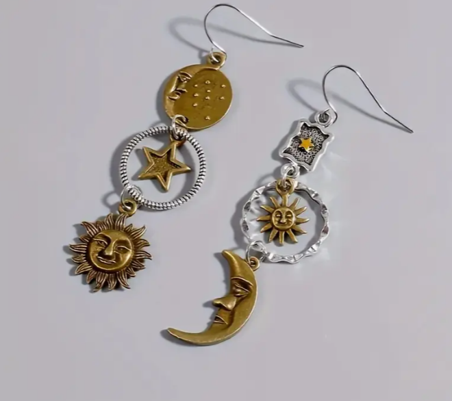 🌙✨ Assorted Earrings – Celestial, Sacred Geometry, Suns and Moons (Assorted Styles and Materials) – Cosmic Style, Mystical Energy and Everyday Magic! 🌞