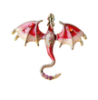 Colorful dragon-shaped earring held between fingers against a neutral background