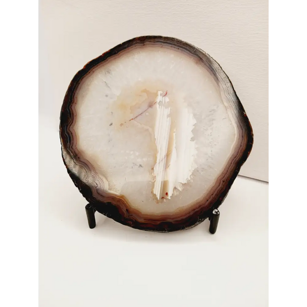 🌀✨ Agate Slice Specimen with Stand – Balance Protection and Natural Beauty 🌈 - Specimens