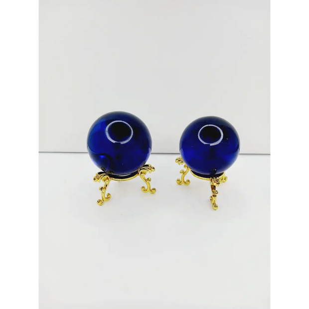 🔵✨ Aqua and Blue Obsidian Spheres – Calm Insight and Spiritual Protection 🌊 - Blue