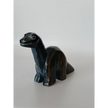 Assorted hand-carved animal figurines made from Blue Tiger’s Eye, Fluorite, and Tiger’s Eye crystals, each featuring unique colors and patterns, displayed on a white background.