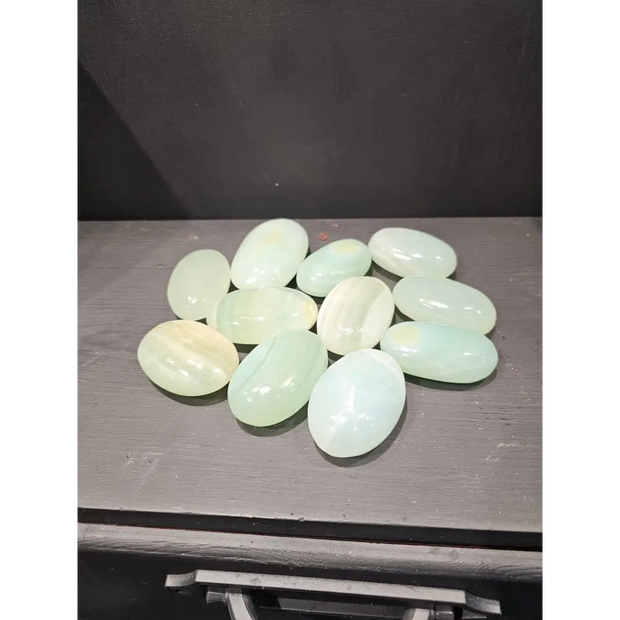 🌈✨ Assorted Calcite Palmstones – Soothing Energy & Colorful Comfort! 🤲 - Pistachio - PALM