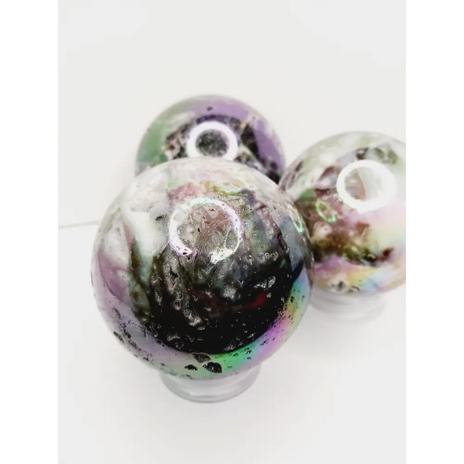 🌈✨ Aura Sphalerite Sphere (Approx. 3.25’’) – Transformation Empowerment and Radiant Energy! 🔮