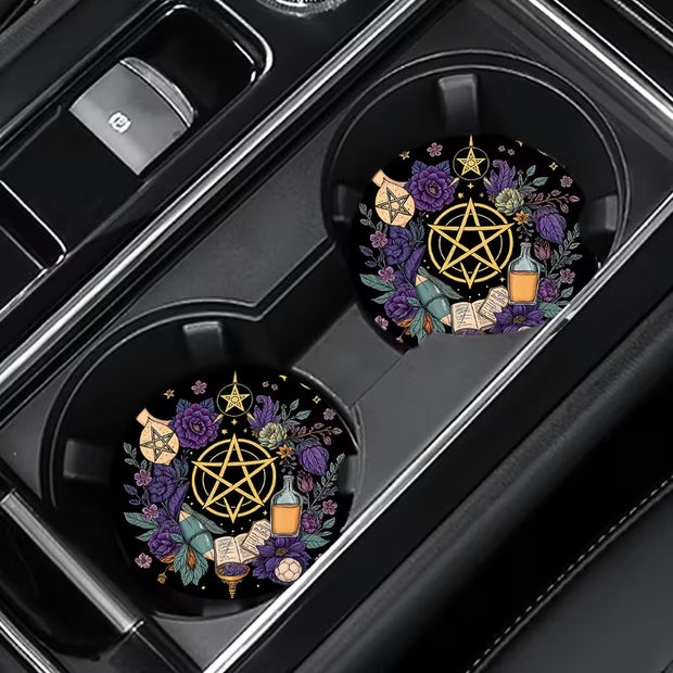 2pcs/Set Mysterious Witchcraft Totem Cup Coaster Set – 3.54"