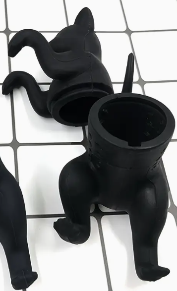 🐾🖤 Black Cat Silicone Tea Steeper – Whimsical Magic for Your Tea Ritual! ☕ - Teas & Accessories
