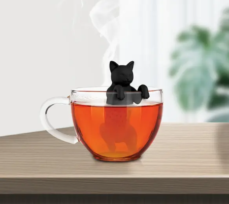 🐾🖤 Black Cat Silicone Tea Steeper – Whimsical Magic for Your Tea Ritual! ☕ - Teas & Accessories