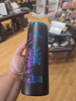 Black & Rainbow Aura 20oz Slim Tumbler – “In a World of Eves Always Be a Lilith” with Death Head Moth 🦋🌈