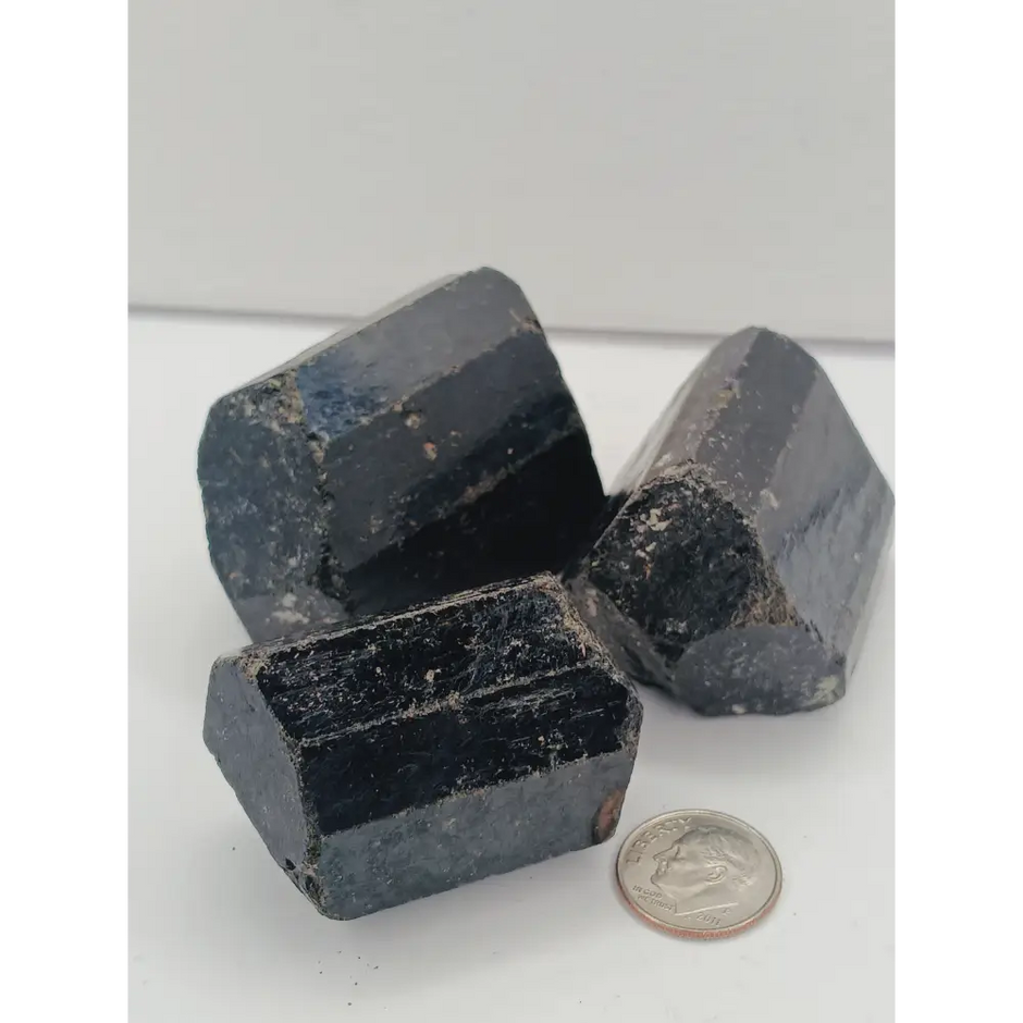 🖤✨ Black Tourmaline Double Terminated Shaft – Protection Grounding and Energy Flow 🌟 - Specimens