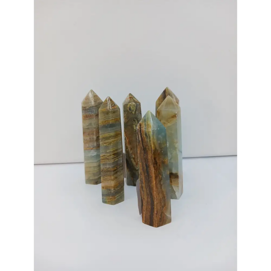 💙✨ Blue Onyx Point 3 to 3.5 Inch – Calm Focus and Spiritual Strength 🔮 - Towers