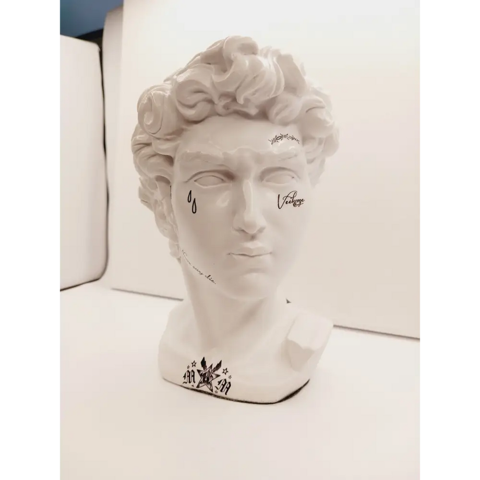 🗿✨ Bust Statues with Tattoos – Bold Artistry Modern Magic and Unique Decor!🎨 Made by Samantha Dentterder - ’Leo’