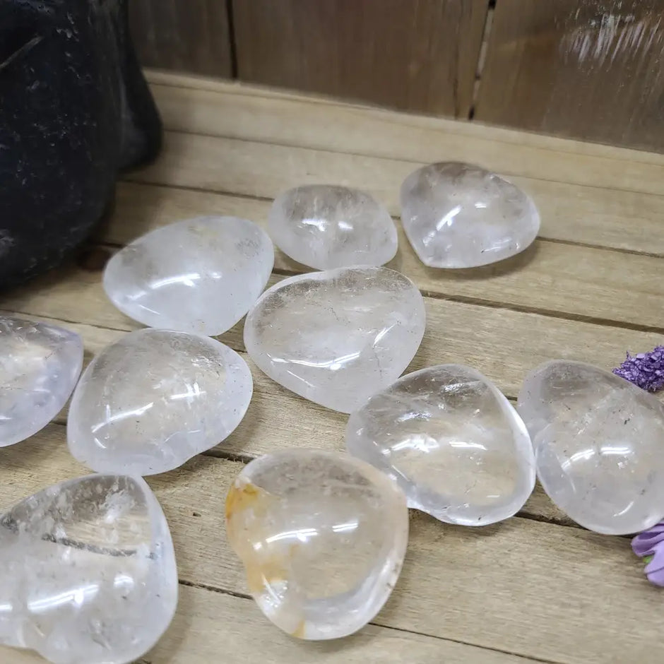 Clear Quartz Hearts - 1 - Carvings