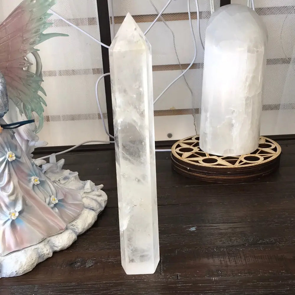 Huge Clear Quartz Tower – Gorgeous Clarity & Amplifying Energy 🤍✨ - 8 - 8.5’’ - Towers