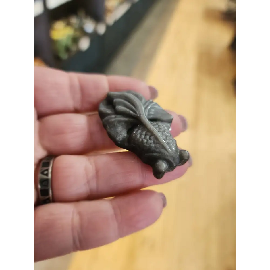 🐟✨ Crystal Koi Collection (2’’) – Abundance Transformation & Good Fortune! 💎 - Silver Sheen Obsidian - Carvings
