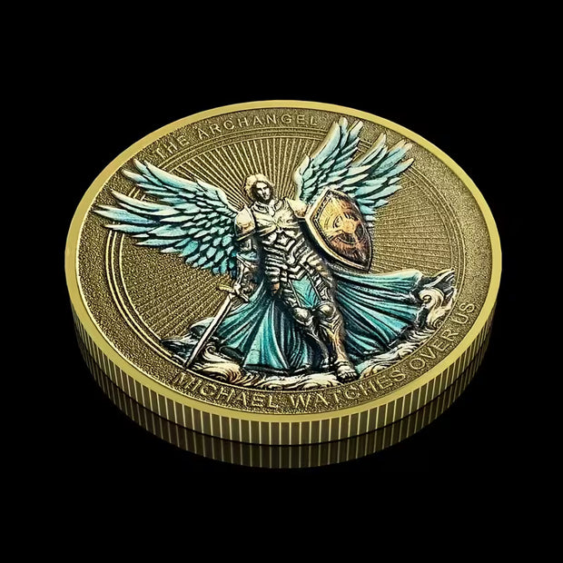 Archangel Michael Protects Us with The Challenge Coin – Psalm 91:10–11 (1.57")