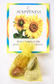Happiness Crystal Healing Bag (Yellow Onyx, Peach Aventurine, Indian Agate + Clear Quartz)
