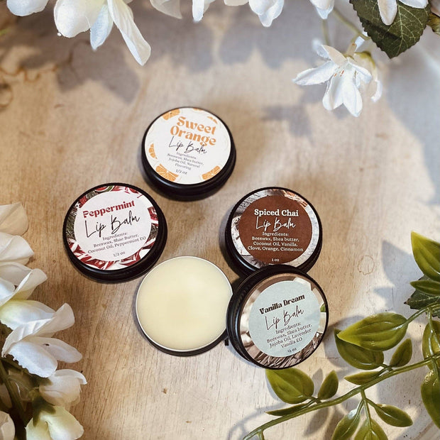Natural Lip Balm: Sweet Orange – Botanical Lip Care .5oz Tin