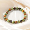 Green Aventurine and Tigers Eye Crystal Bead Bracelet