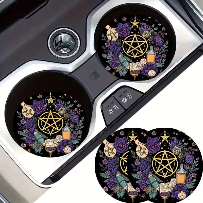 2pcs/Set Mysterious Witchcraft Totem Cup Coaster Set – 3.54
