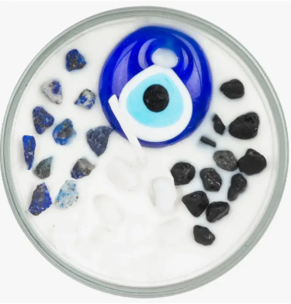 🧿✨ Evil Eye Glass Jar Candle – Protection Positive Energy and Mystical Decor! 🕯️ - Candles & Accessories
