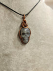 Exquisite Copper Wire Wrapped Stone Pendants - Labradorite Skull - Jewelry