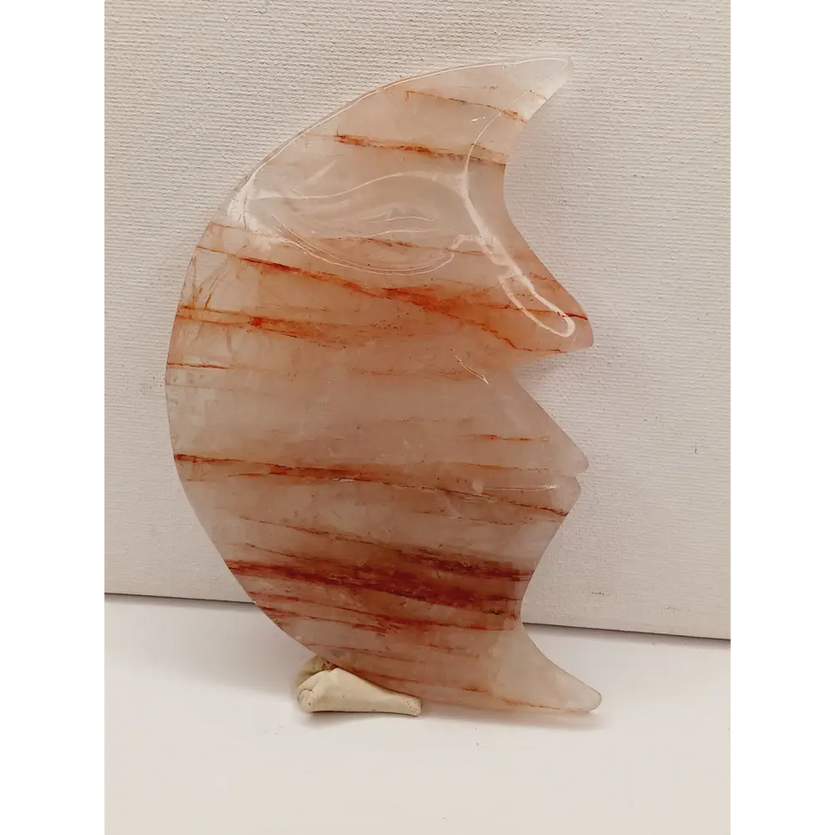 🌙🔥 Fire Quartz Moon Carving – Vitality Balance and Lunar Magic ✨ - 3 - Carvings
