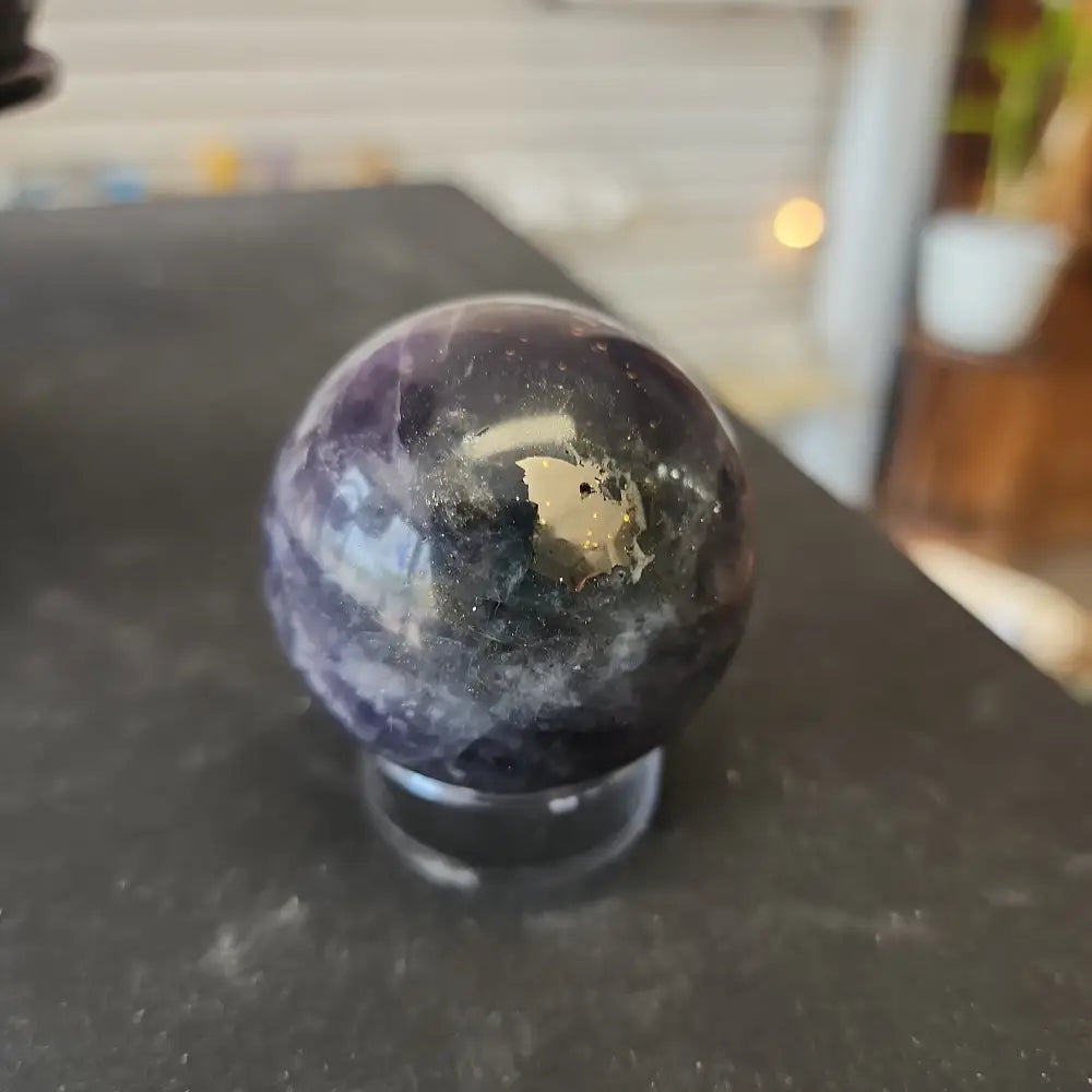 💚✨ Fluorite with Pyrite Spheres – Clarity Abundance and Energetic Shielding! ✨💚 - Spheres
