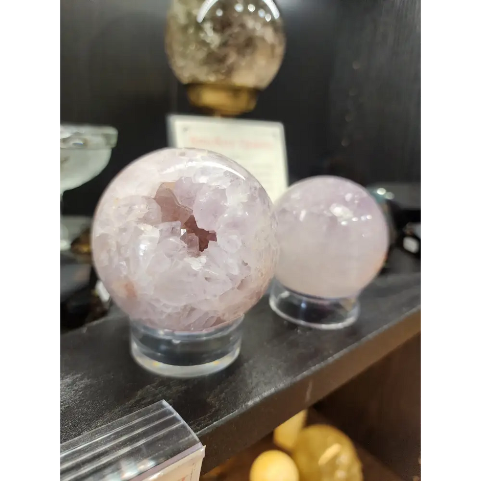 🌸💜 Gemmy Purple Flower Agate Spheres – Blossoming Beauty & Harmony! ✨ - Spheres