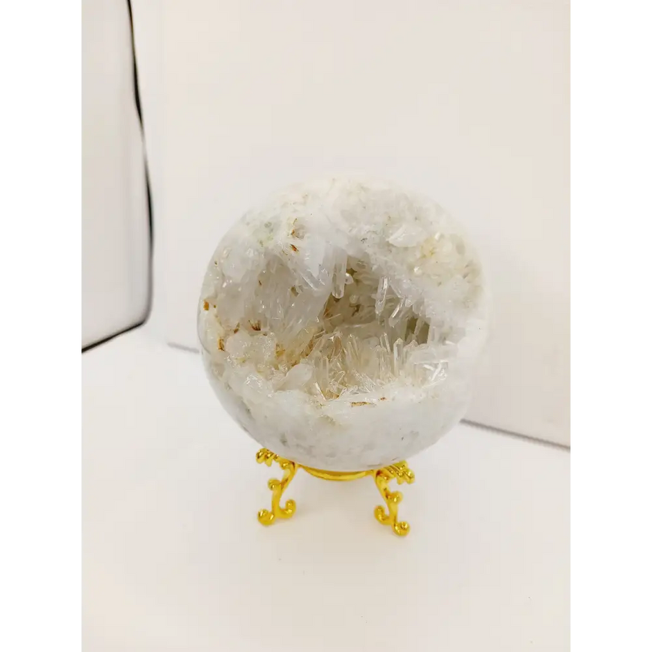 🤍✨ Gemy Quartz Geode Sphere – Amplification Clarity and Sparkling Energy 🌟 - 2 - Spheres