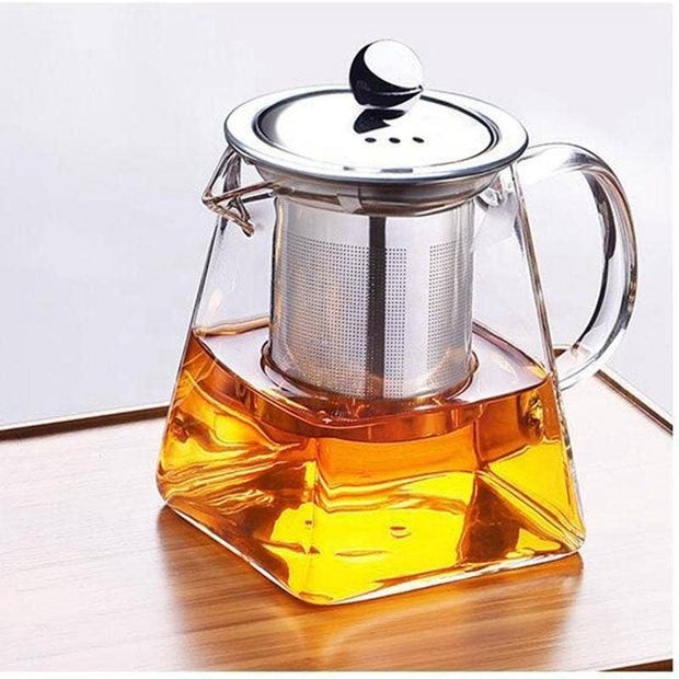 Glass Teapot With Stainless Steel Infuser and Lid 32oz - Teas & Accessories