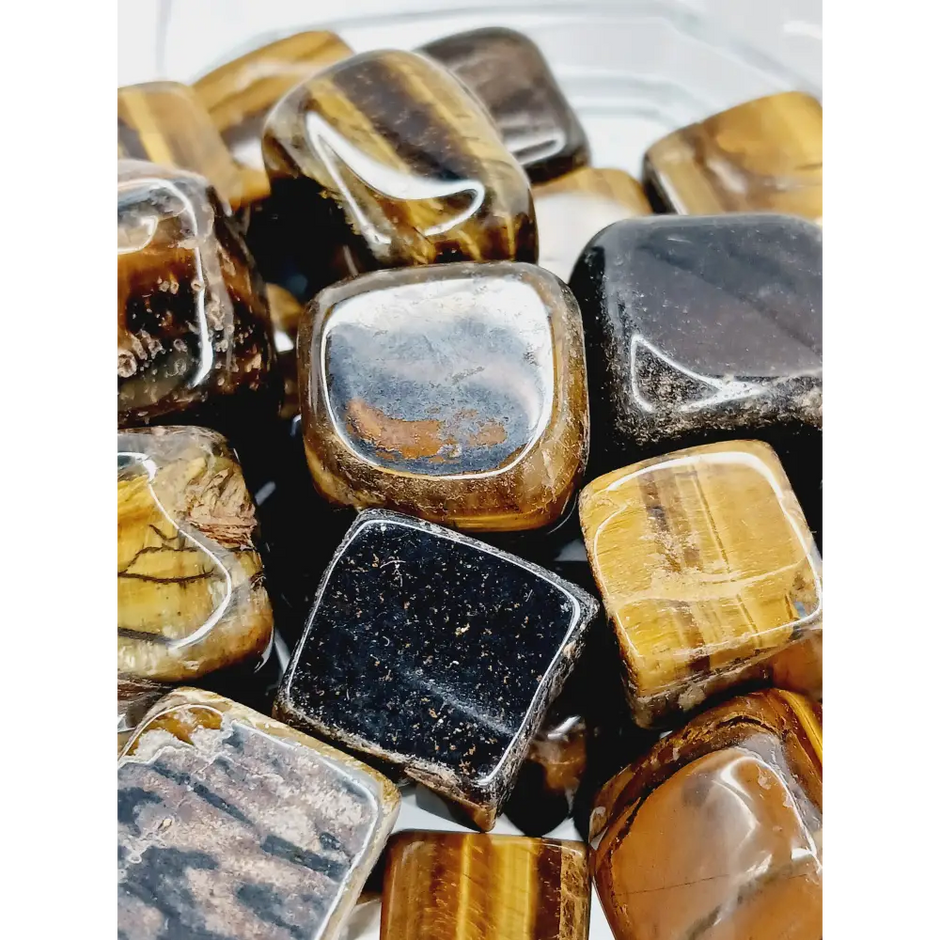 🟡✨ Golden Tigers Eye Cube – Confidence Protection and Focus 🧊 - Tumbles
