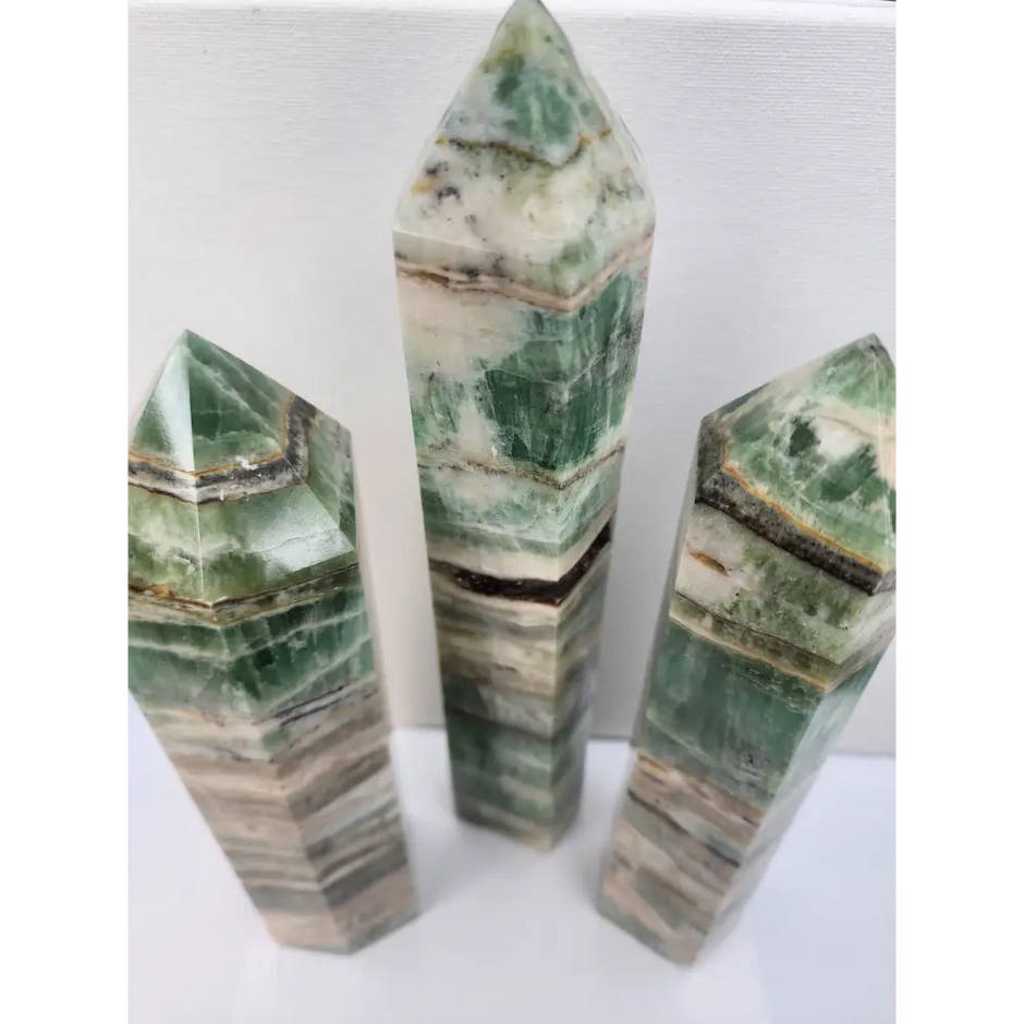 Huge Green Calcite Tower – Powerful Healing Stone 💚🔮
