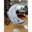 🌿🌙 Huge Moss Agate Moon on Stand – Growth Harmony and Earth Connection ✨ - 1 - Carvings