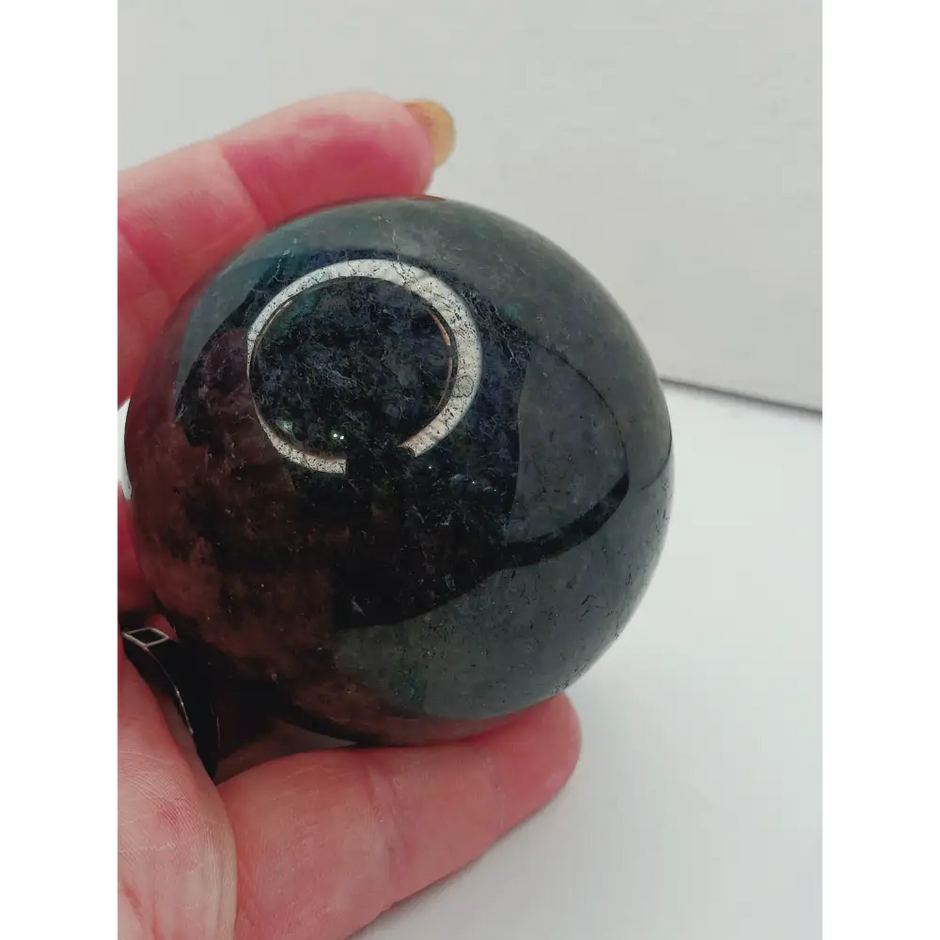 💙💚 Iolite & Emerald Sphere – Intuitive Insight & Heart-Centered Abundance! ✨ - Spheres