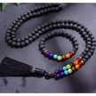 Mala Beads - Lava with Chakra with Bracelet - Jewelry