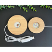 🪵✨ Medium Wood Lighted Base Sphere Stand 3’’ (LED) – Illuminate Ground and Display Your Treasures 🌟