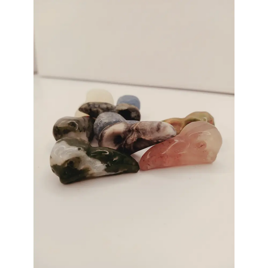 🪨✨ Mini Stone Carvings – Owls Gnomes Fairies and More 🍄 - Raven Skulls